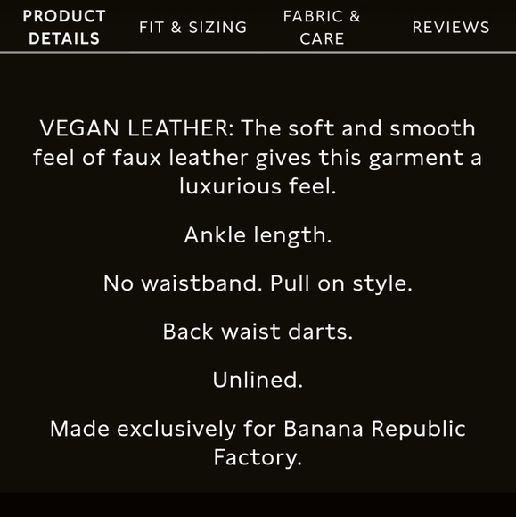 Banana Republic Vegan Leather Legings - Picture 3 of 6